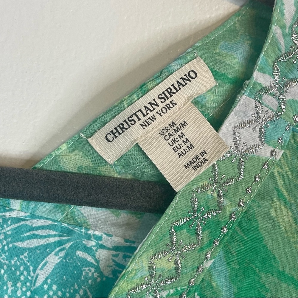 Christian Siriano V-neck tropical print with metallic embroidered accents - Picture 2 of 5